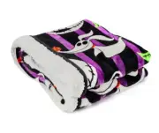 Jack Skellington, Zero and Oogie Boogie Fleece Sherpa Throw Blanket, 46' X 60"