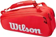 Premium Red/White Tennis Bag - Soft Shell, 2 Compartments for Racket Storage