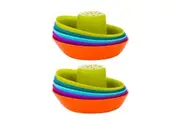 2PK Boon Fleet Stacking Boat Ship Bath Time Toy Play for Baby Toddlers Kids