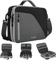 Double Layer Travel Cable Organizer Bag, Storage for Switch,Electronic Bag for 11.6’’Laptop,Table -Gray with Black