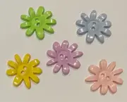 5 Large Pastel Flower Buttons 30mm Novelty B62-55 AUSSIE SELLER