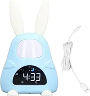 Cartoon Alarm Clock, Cute Bunny Digital Clock, Night Light Kids Sleep Training Clock, Colourful Night Light, Soother Machine for Boys Girls