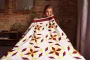 Handmade Patchwork FINISHED QUILT - Great Graphic spring time look
