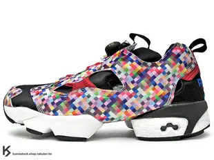 [27cm] 2016 限量登場 日本鞋舖 atmos x Reebok INSTA PUMP FURY OG NEON DIGI-CAMO PACK 黑彩虹 彩虹數位方格迷彩 充氣 慢跑鞋 (AR3806) !