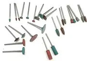 PHYHOO Polishing Burr Jewelry Polishing Rubber Rotary Tools Accessories Diamond-in-Rubber Emery Polishing Bit Set Metal, Glass, Stone, Tile 26 Pieces