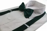 Mens Bottle Green 100Cm Suspenders & Matching Bow Tie Set