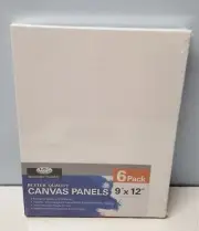 Royal Langnickel White 6 Pack Better Quality Canvas Panels 9×12"