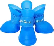 AIMALL Waterproof Dog Boots - Non-Slip, Wear-Resistant Pet Rain Boots for Puppies, Set of 4, (1.65-2.16 inches)