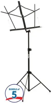 On-Stage SM7122BB Compact Folding Music Stand with Bag (5 Pack)