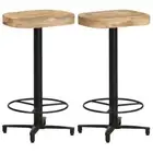 NNEVL Bar Stools 2 pcs 66 cm Solid Mango Wood