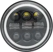 Motorcycle Headlights Motorcycle Headlight For Sportster For Dyna Headlight Accessories Angel Eye LED Moto Headlight 5.75" 5 3/4 LED Motorcycle Headlight Black