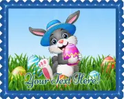 Easter Bunny with Egg - Edible Cake Topper or Cupcake Topper