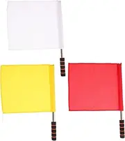 Totority 3Pcs Handheld Multi Function Signal Flags Traffic Referee Flags for Events Training Lightweight Comfortable Grip Durable Design