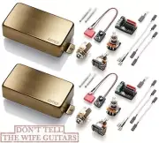 EMG 81 + 60A BRUSHED GOLD Active Humbucker Pickup Set Short Shaft Pots & Wiring