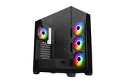 FSP M340-BA Tempered Glass ATX Mid Tower Gaming Case Black Pre-installed 120mm x 3 reverse ARGB fans and 1 ARGB fan