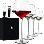 Swanfort Red Wine Glasses Set of 4, with Wine Aerator Pourer and Vacuum Wine ...