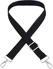 GSHLLO Nylon Shoulder Bag Strap Adjustable Crossbody Belt Replacement Fabric Handbag Strap Plain Color Purse Strap Universal Strap for Laptop Case Briefcase Black