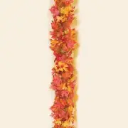 Pink, Orange & Red Maple Leaf Chain Harvest Garland