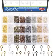 1610Pcs 7 Colors Screw Eye Pins Hooks Threaded Eye Pins Peg Mini Metal Ring
