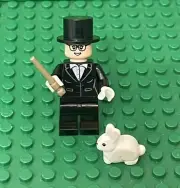 Lego Female Magician Mini Figure W/ Light Nougat Head,white Hands,Top Hat,rabbit