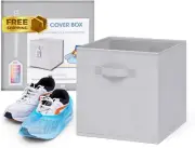 Shoe Covers Box 12 Inch Storage Cubes- 1 Pack Foldable Shoe Booties Holder Bins