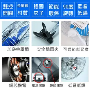 夾扇 10吋 車用風扇 12V 24V 車用夾扇 強風力 固定風速 汽車降溫 電扇 轎車 貨車【塔克】