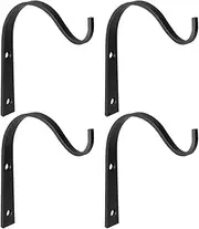MINAOLULUS 4pcs Wall Mounted Iron Hooks for Lanterns Bird Feeders Curved Plant Hangers Rustic Decor for Space Saving Organizer for Flowers Holiday Decor