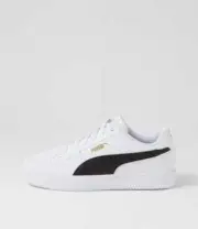 New Puma Puma Caven 2 White Black Gold Leather Sneakers Boys Shoes School
