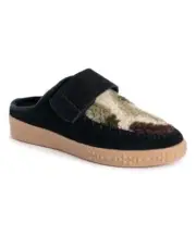 MUK LUKS WOMEN'S BROOKLYN COZY STREET MULE SLIPPERS SLIP ON SHOES sz 9.5 BLACK