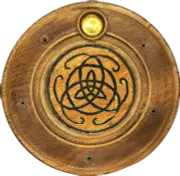 Triquetra Flat Round Plate Incense & Cone Holder