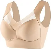 [Generic] High Support Sports Bras for Women Women's Large Strapless Lace Tank Top Underwear Thin Side Fold Side Breast Gather Adjustable Bra Comfort Lift Bras for Women