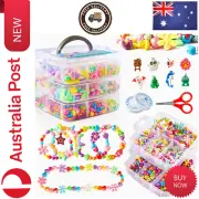 Beads for Kids Crafts, 1100 Jewelry Making Bead Kit Includes Scissor, String AU