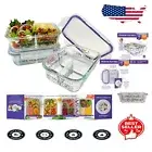 BPA-Free Meal Prep Containers - 3 Compartment Glass Set for Weight Control