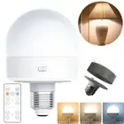 USB Rechargeable 3-color Light Bulb Removable Magnetic Base LED Lamp dimming