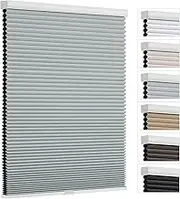 Changshade Cordless Cellular Blinds Room Darkening, Thermal Insulated 1.5 Inch Accordion Blackout Shades for Bedroom Bathroom Windows Indoor, Black Out Honeycomb Shades Pull Down, 34" Wx72 H, Grey