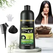 Yaguan Herbal Shampoo, Yaguan Herbal Shampoo Brown, Yaguan Black Dew Shampoo, Korean Herbal Hair Dye Foaming Shampo, Eterna Vida Shampoo, 3-In-1 Black Hair Dye Shampoo (Black)