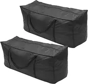 2Pcs Outdoor Cushion Storage Bag Waterproof Patio Cushion Cover Bag with Zipper and Handles 210D Oxford Fabric Patio Furniture Storage Bag Extra Large Christmas Tree Storage Bag (120x40x55 cm, 2)