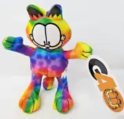 New Toy Factory Paws 2016 Garfield Plush 14" Tie Dye Rainbow Stuffed Animal Cat