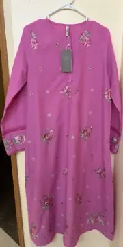Ethnic brand new embroidered cotton linen shirt. Size Small