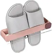 Wall Mounted Shoes Rack Space Saving Slippers Storage Holder Folding Bathroom Towel Rack Bathroom Accessories,Pink