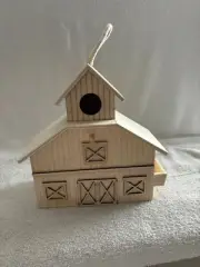 BIRDHOUSE BARN DESIGN HANGING - PAINT YOUR OWN- NEW