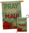 Pray For Maui Hawaii Gift Banner Burlap Wall Decor Room Patio Porch Lawn Gard...