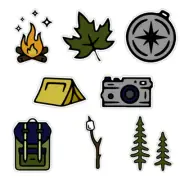 2 VSCO Stickers Camping Waterproof Water Bottle outdoor Stickers 4 Hydro Flask