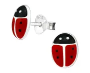 Children's Silver Ladybug Stud Earrings