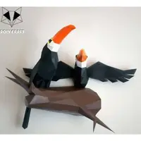 在飛比找蝦皮購物優惠-紙模型動物房間裝飾巨嘴鳥三維 POLYCRAFT 鳥對