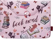 Book Sleeve for Book Lovers, Book Nerd Book Protector, Book Covers for Paperbacks, Book Sleeves with Zipper with Padded, Washable Fabric, 11 Inch X 9 Inch