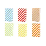 100X Colourful Plaid Kraft Paper Bag Candy Cookie Snack Cake Gift Bags 9x6x18CM
