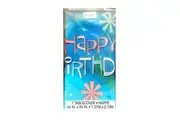 Unique Rectangular Happy Birthday Party Table Cover (Blue/Multicoloured) (One Size)