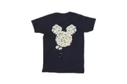 Mickey Mouse Mens Chamomile Head Cotton T-Shirt (Navy Blue) - UTBI52624