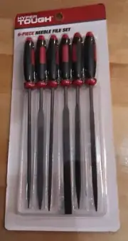 Needle File Set 6-Piece Round Half Square Equalling Flat Triangular Hyper Tough